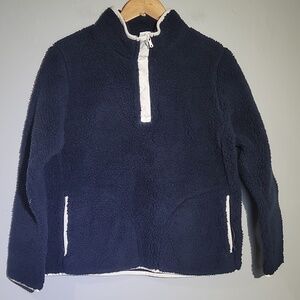 Nautica Navy Half Zip Sherpa Fleece Big Kids Sweater
